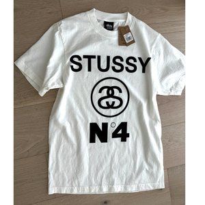 NWT Stussy No4 white tshirt / Size S